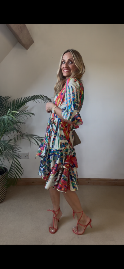 Pucci Inspired Print Wrap Dress
