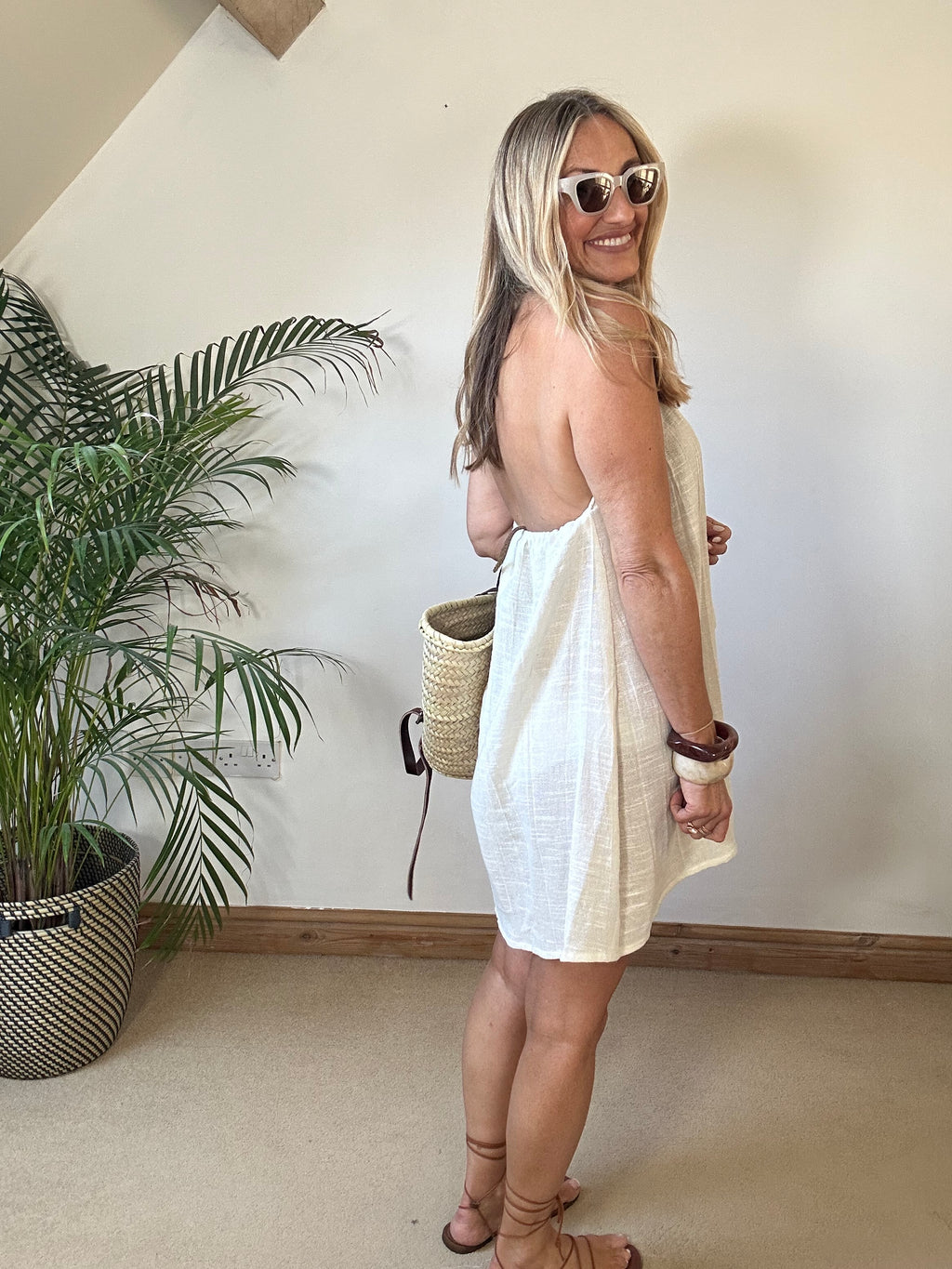 Mykonos rope Halter Mini Dress