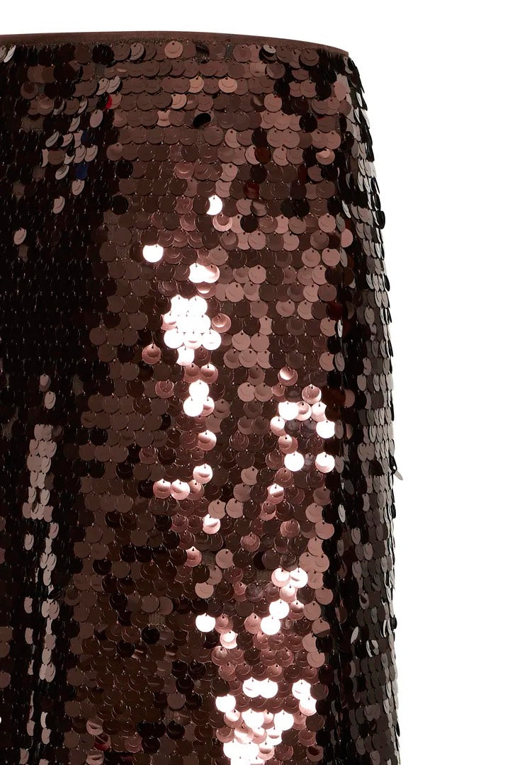 Brown Sequin Mini Skirt