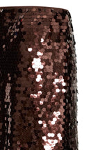 Brown Sequin Mini Skirt