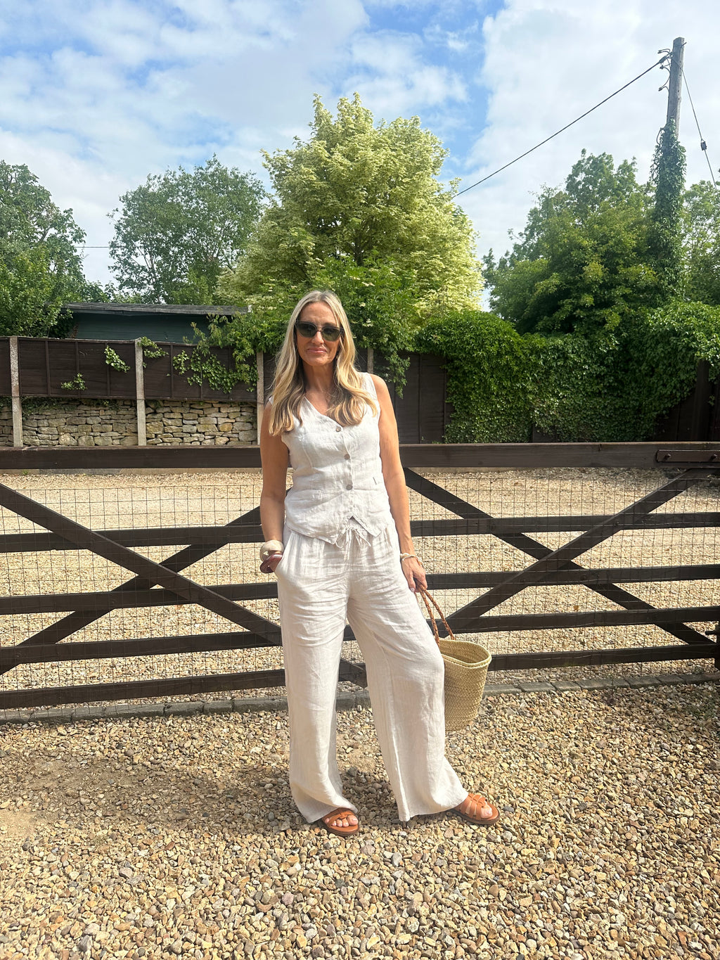 Wide Leg Linen Pants