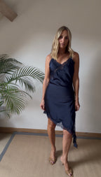 Satin and Lace Asymmetric Dress