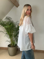 Sheer Puff Sleeve Blouse