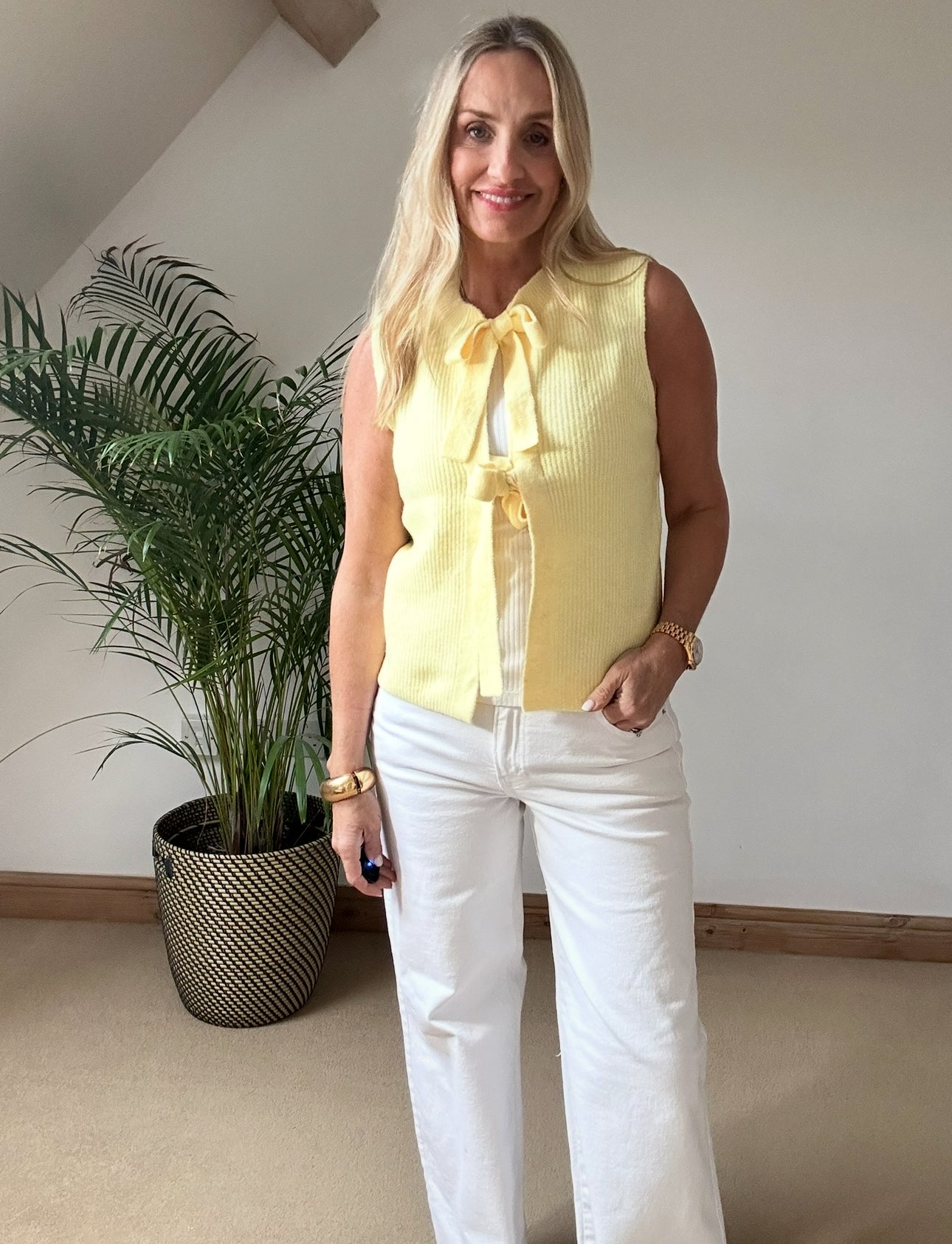 Tie Front Sleeveless Knit