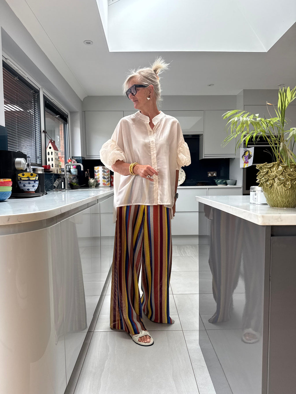 Sheer Puff Sleeve Blouse