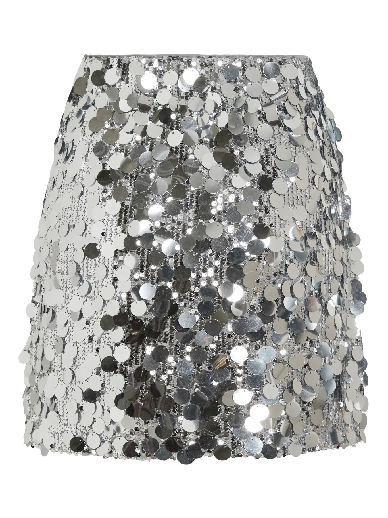 Silver Sequin Mini Skirt