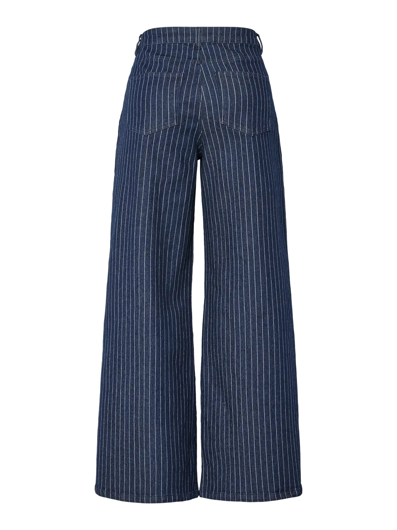 Wide Leg Pinstripe Jeans
