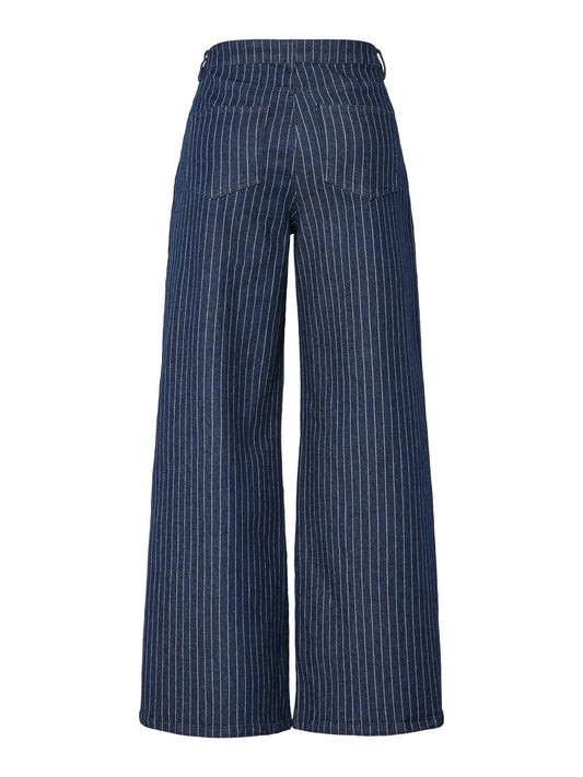 Wide Leg Pinstripe Jeans