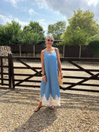 Denim and Lace Slip Dress