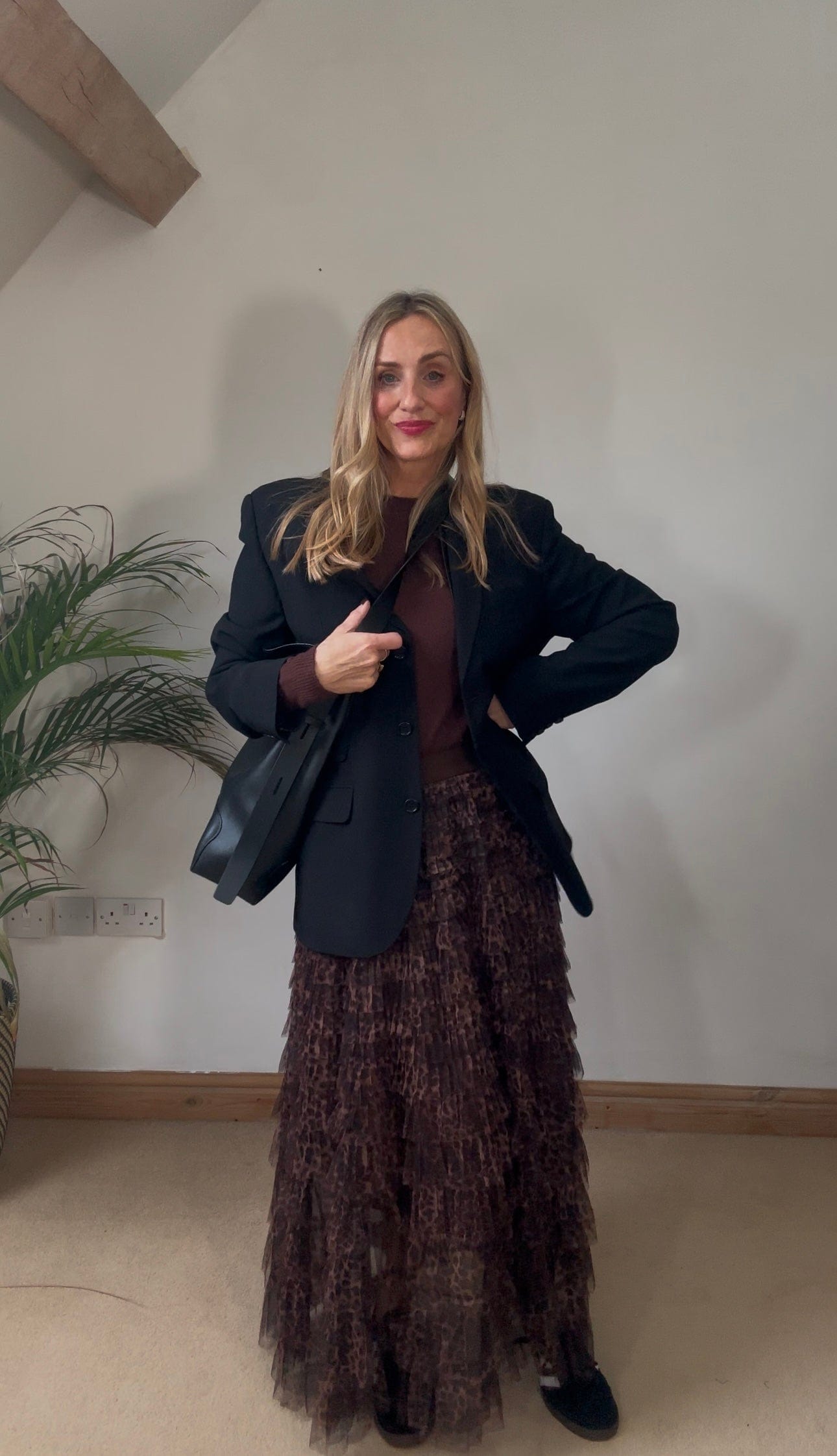 Leopard  Tulle Layered Skirt
