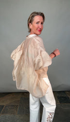 Sheer Puff Sleeve Blouse