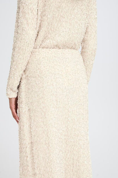 Cream Sequin Skirt