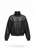 Funnel Neck PU Jacket