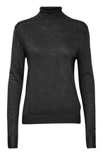 Load image into Gallery viewer, Fine knit black polo neck jumper
