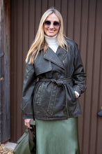 Load image into Gallery viewer, Faux Leather Short Trench
