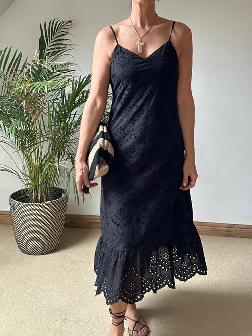 Broderie Anglaise Sundress - Black