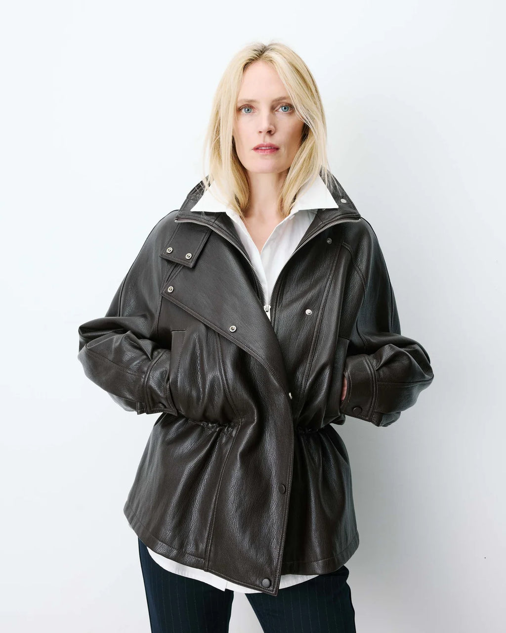Oversized Faux Leather Jacket