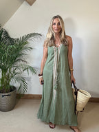 Boho Beach Dress With Woven Detail