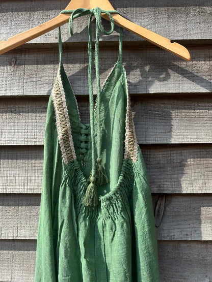 Boho Beach Dress With Woven Detail