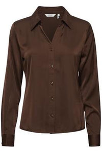 Brown Satin Shirt