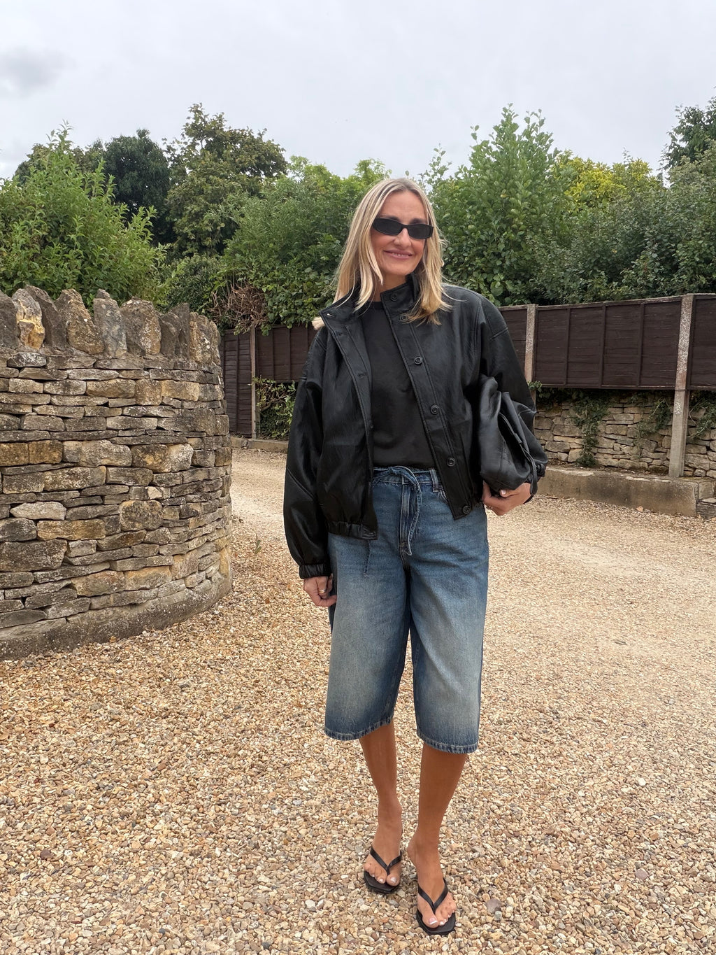 Funnel Neck PU Jacket