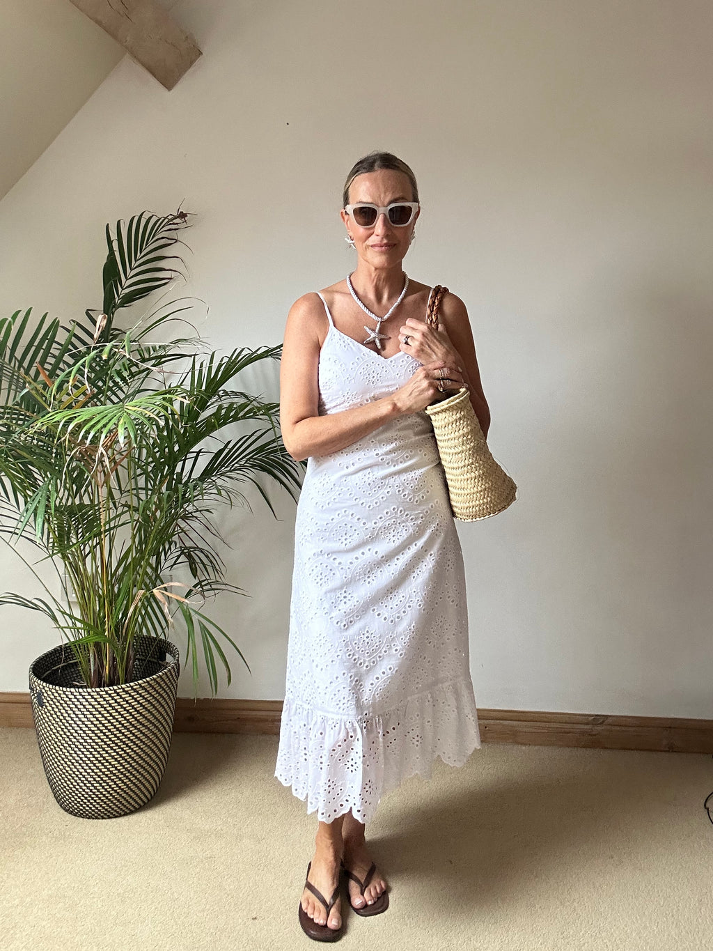 Broderie Anglaise Sundress - White