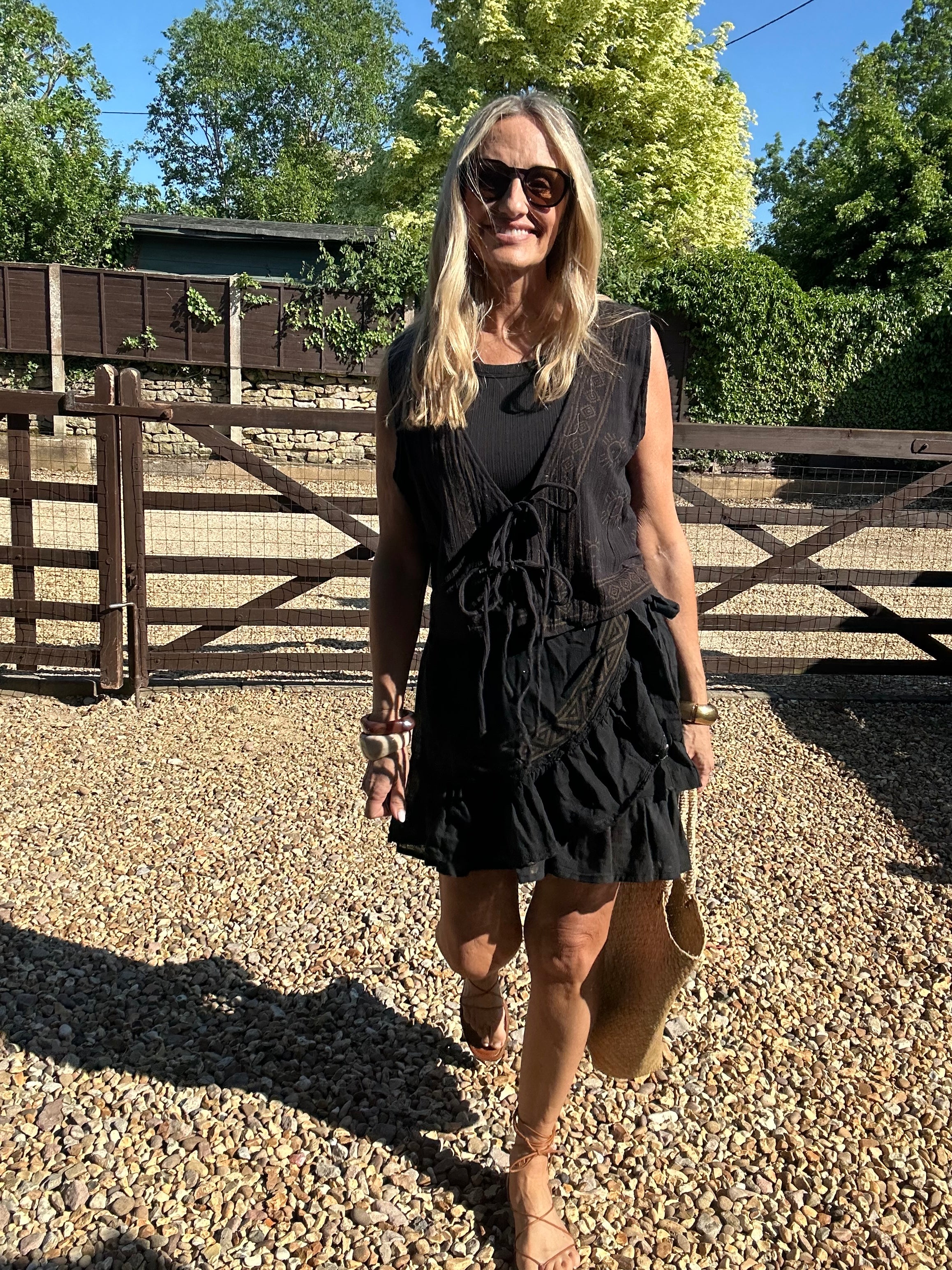 Boho Mini Wrap Skirt