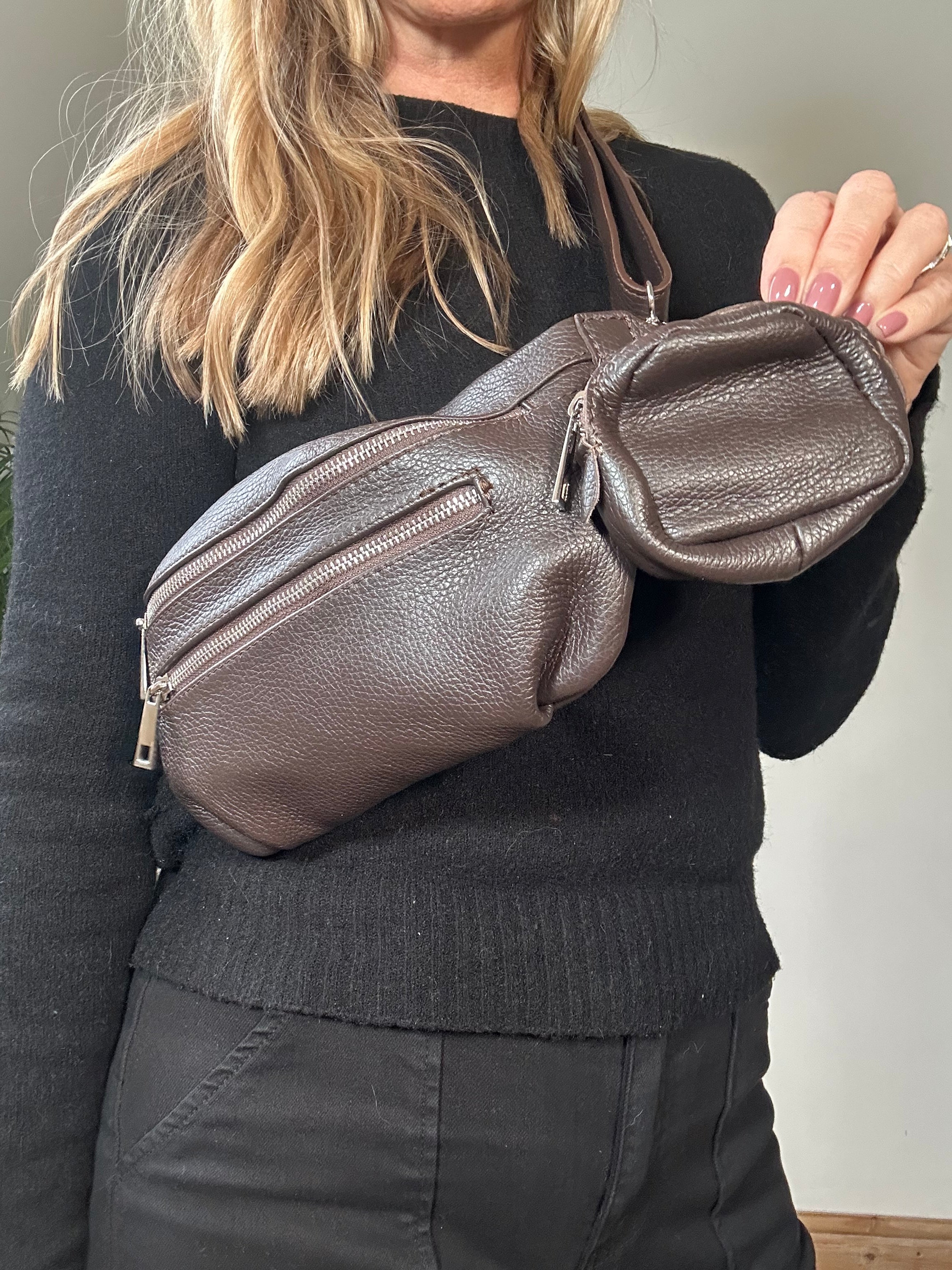 Small Leather Sling Bag With Purse