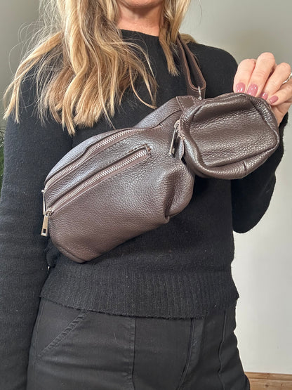 Small Leather Sling Bag With Purse