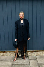 Fringed sequin skirt