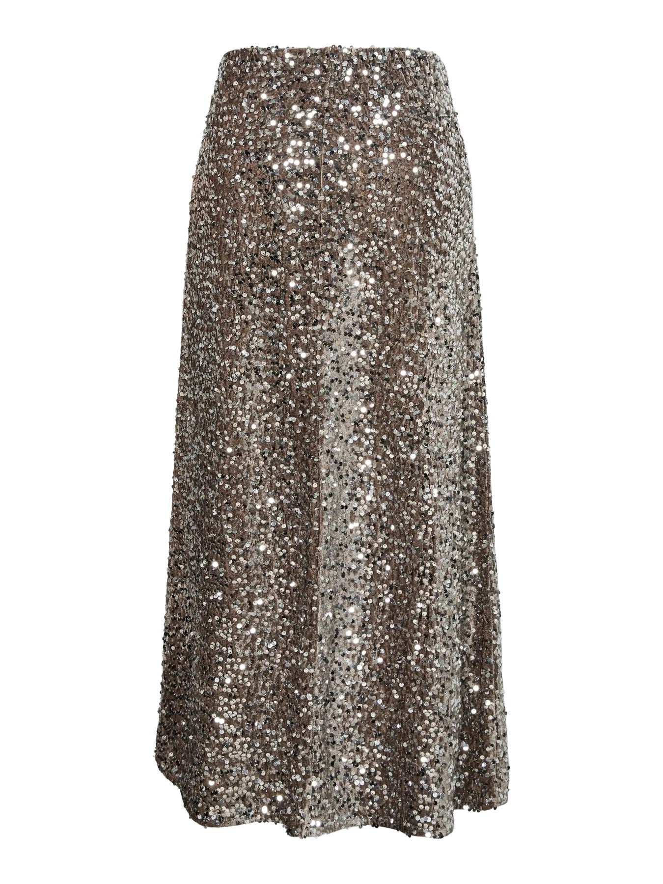 Sequin Maxi Skirt - Wine/ silver/black