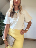 Cotton Top With Puff Sleeves