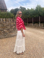 White Tiered Maxi Skirt