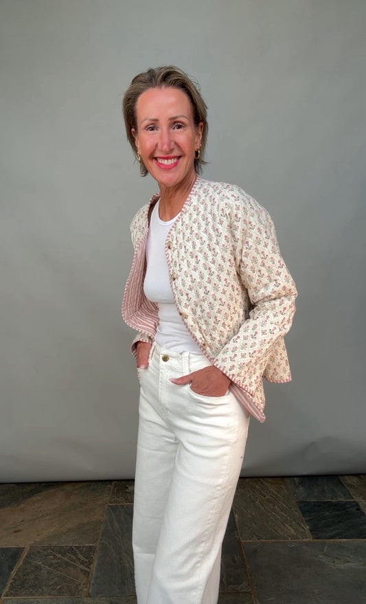 Floral Pink Quilted Jacket