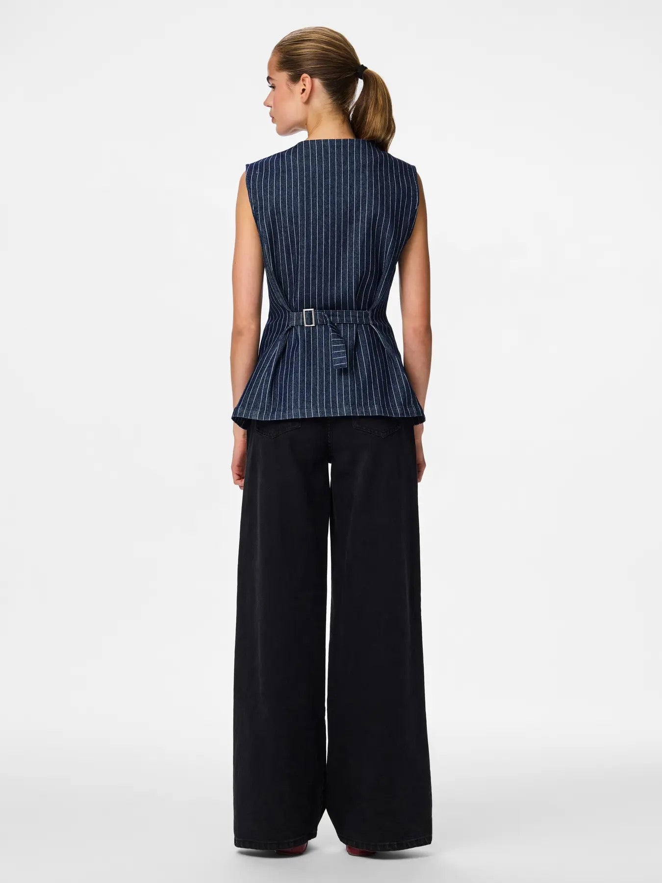 Pinstripe Denim Waistcoat