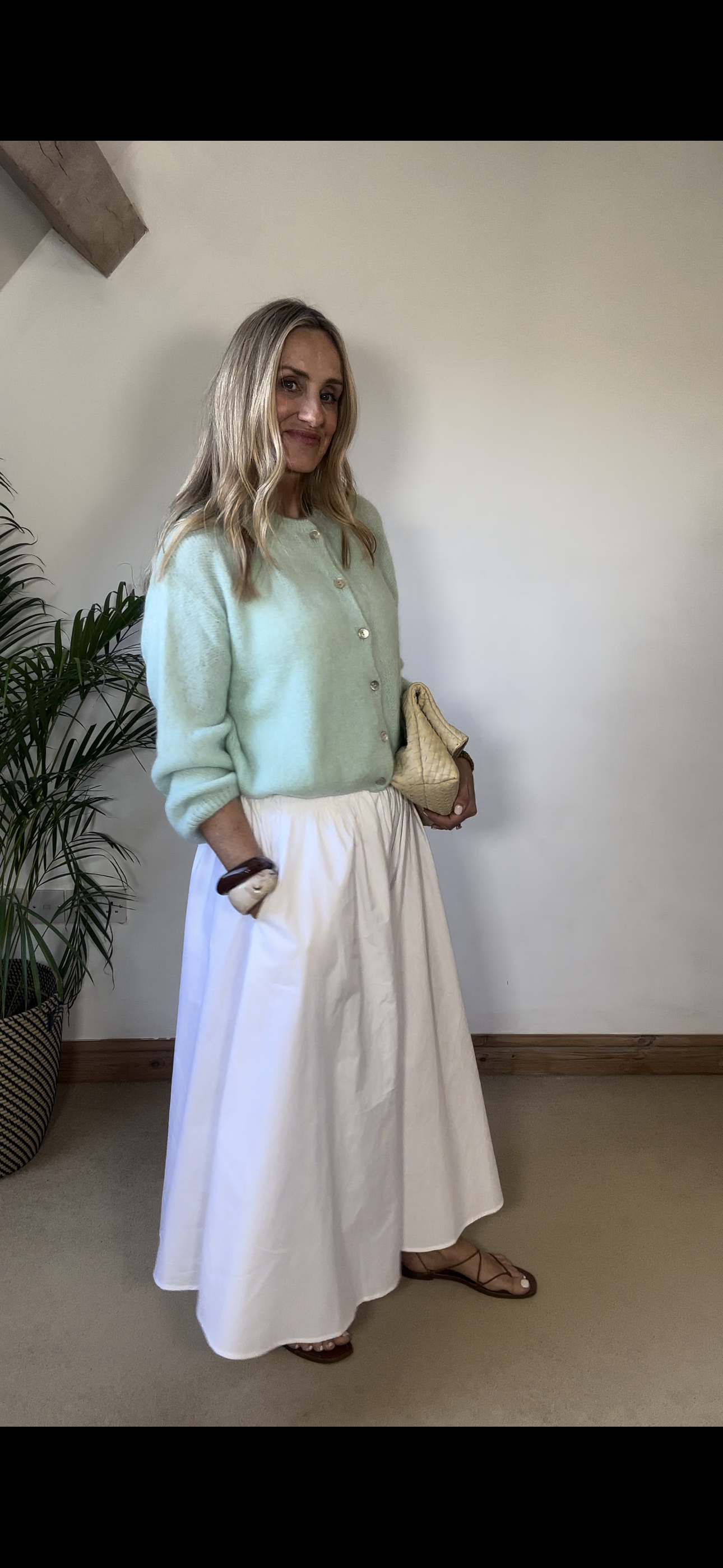 White Cotton Maxi Skirt