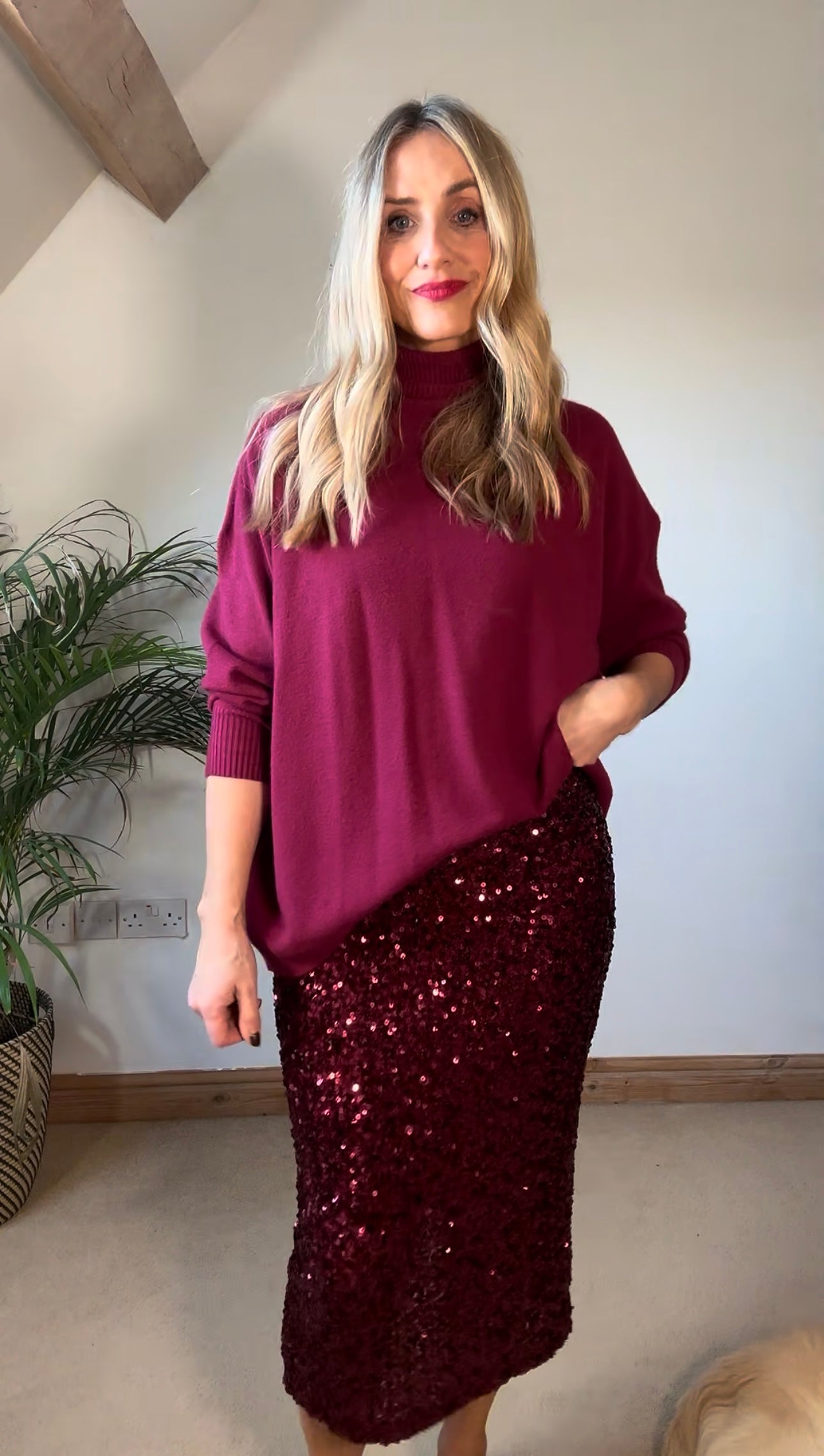 Relaxed Fit Roll Neck Jumper