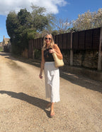 White Cotton Skirt with Scalloped Hem