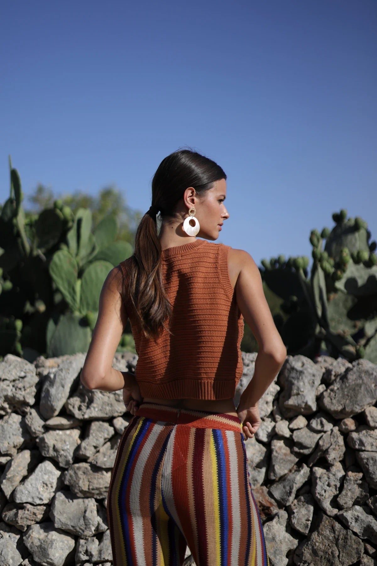 Boho Striped Knitted Pants