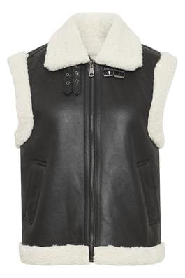 Shearling Gilet  - Black