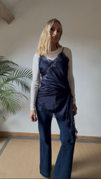 Satin and Lace Asymmetric Dress