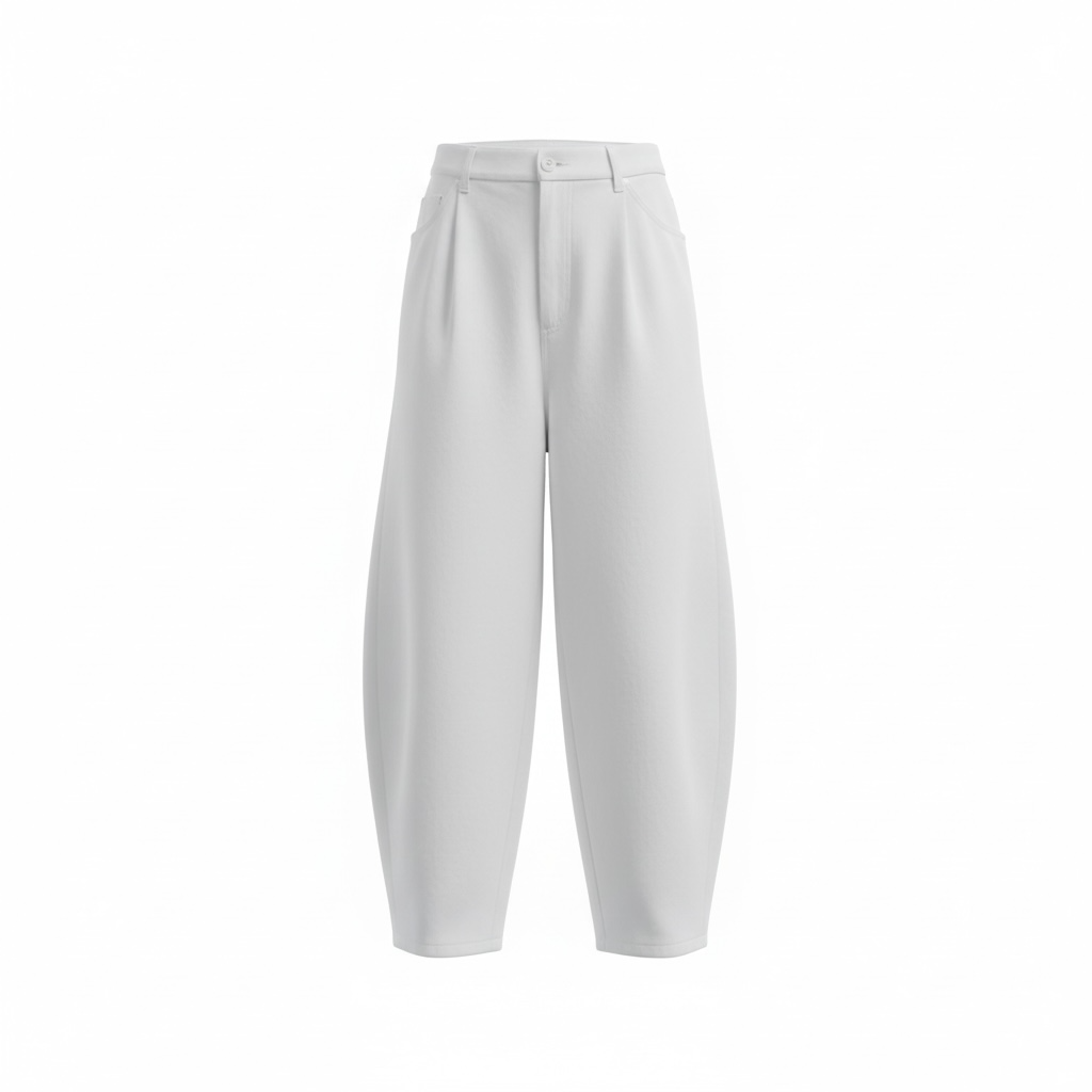 Barrel Leg Cotton Trouser
