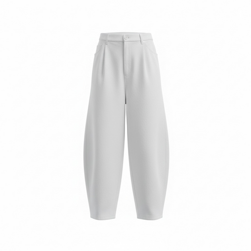 Barrel Leg Cotton Trouser
