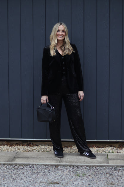 Black Sequin Trousers