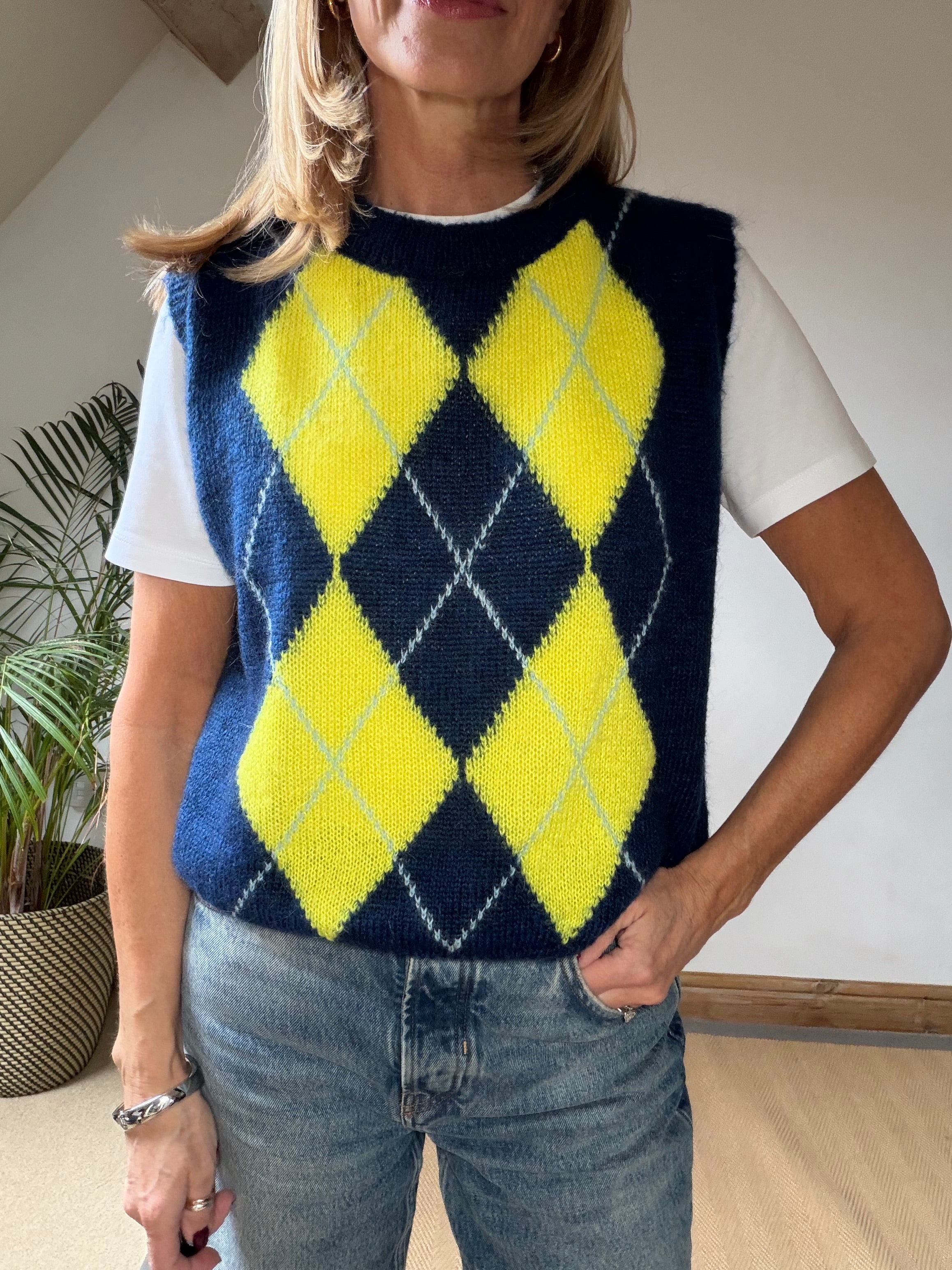 Argyle Mohair Tank Top