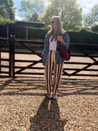 Stripe Barrel Leg Trousers