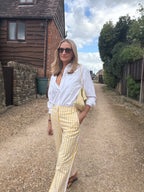 Yellow Gingham Cropped Trousers