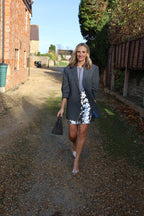 Silver Sequin Mini Skirt