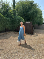 Denim and Lace Slip Dress