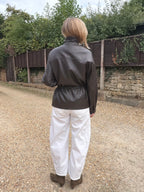 Chocolate Oversized Faux Leather Jacket